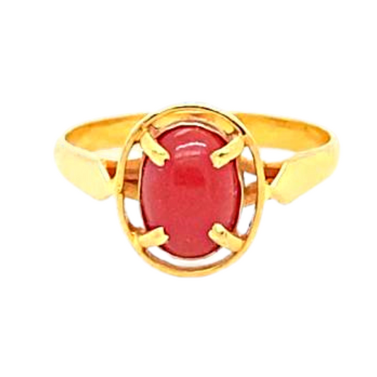 24KT Gold, Coral Ring
