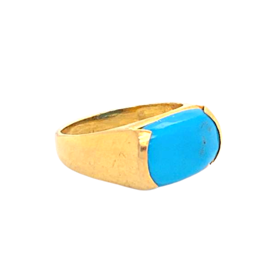24KT Gold, Turquoise Men's Ring