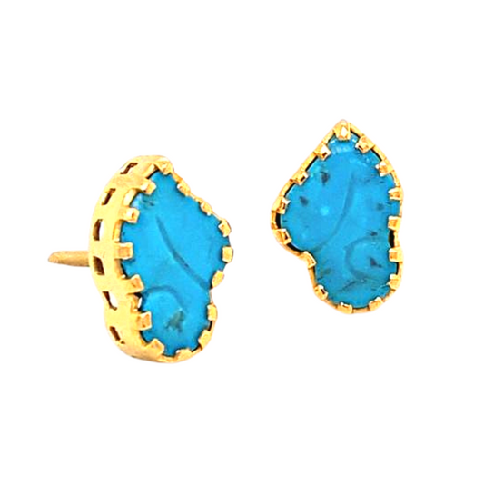 24KT Gold, Turquoise Earrings