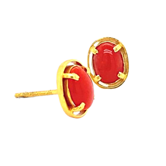 24KT Gold, Coral Earrings