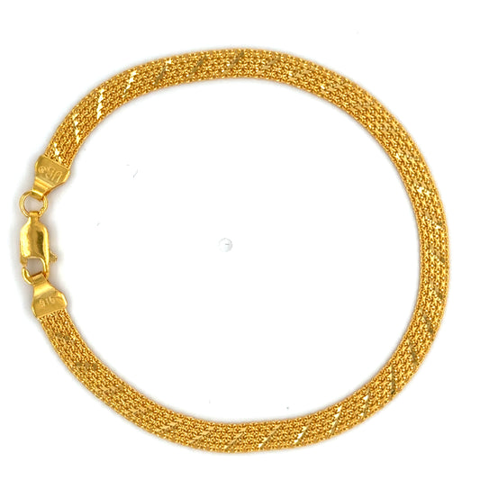 22KT Gold Single Link Bracelet