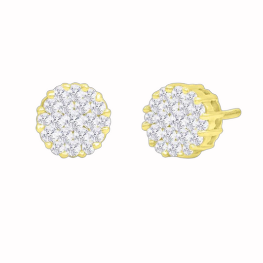 14K Yellow Gold 0.74ctw Diamond Stud Earrings