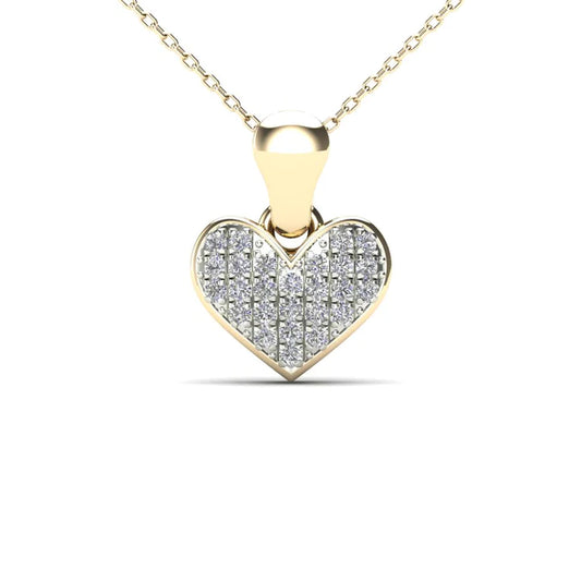 14K Yellow Gold 0.08ctw Diamond Heart Pendant