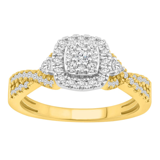 14K Yellow/White Gold 0.52ctw Diamond Women's Rings