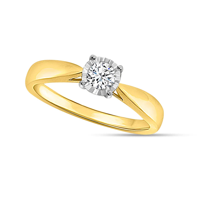 14K Yellow/White Gold 0.20ctw Diamond Women's Rings