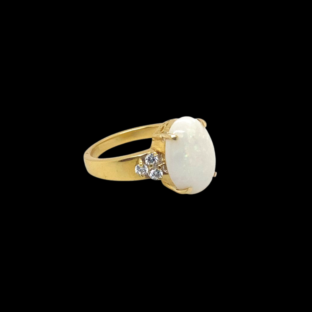22KT Gold, Opal CZ Stones, Ring