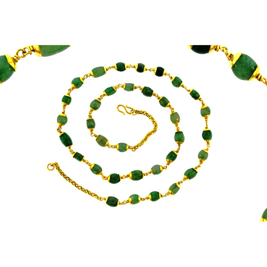 24KT Handmade Gold Jade Necklace