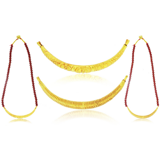24KT Handmade Gold Hasuli Necklace