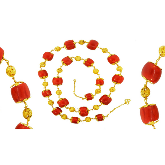 24KT Handmade Coral Necklace