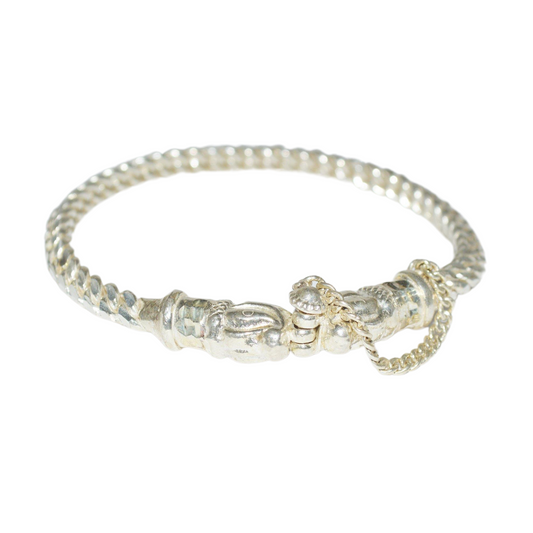 Rope Design pure silver Solid open bracelet