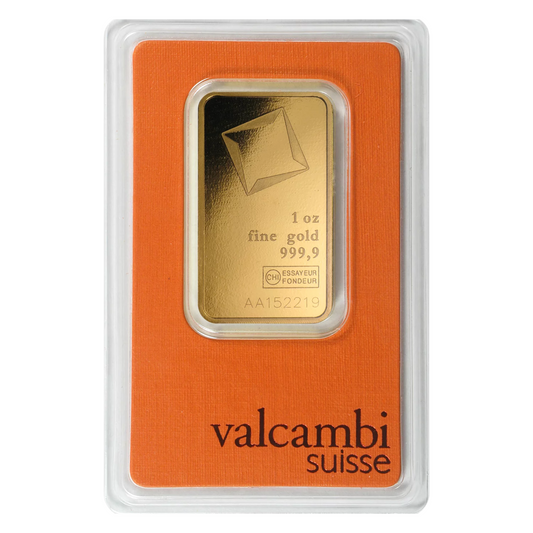 1 Oz Gold Bar - Valcambi Suisse