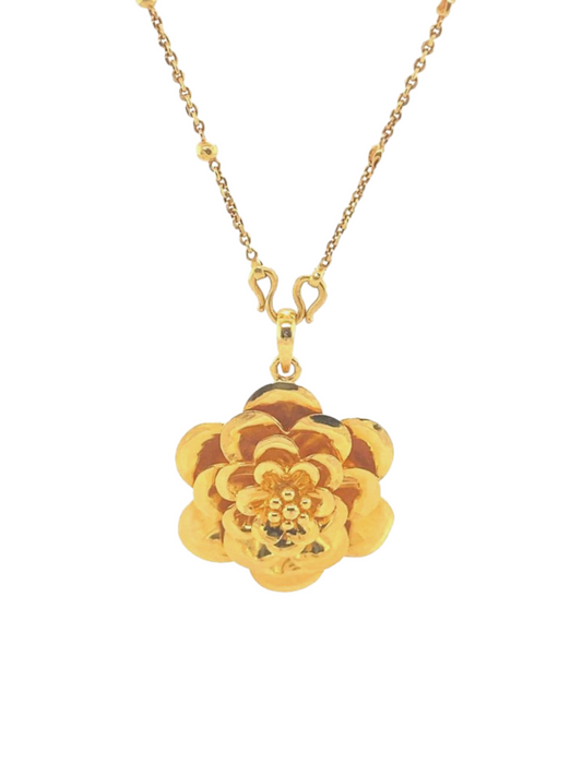 22KT Gold, Flower Necklace