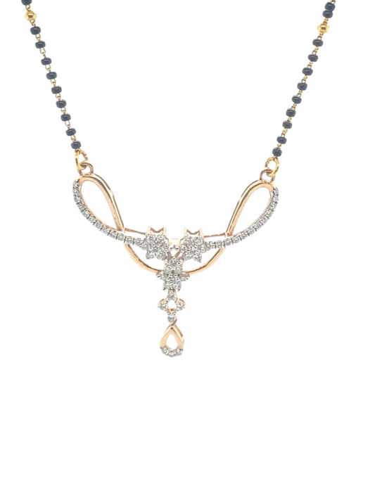 22KT Gold, Mangalsutra Necklace with Diamonds
