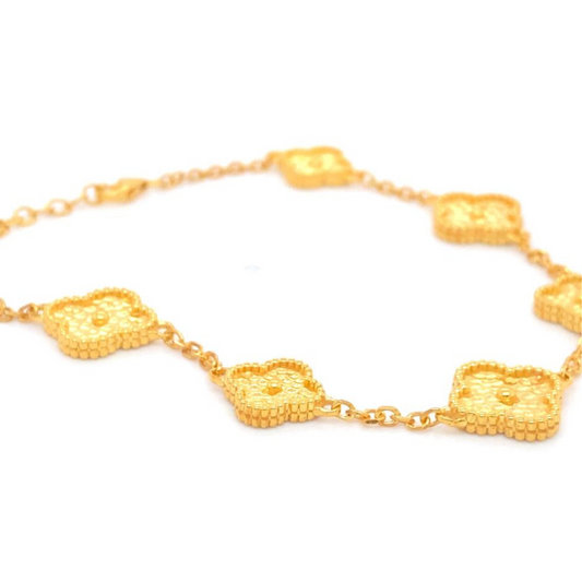 18KT 6 Clover Gold Bracelet