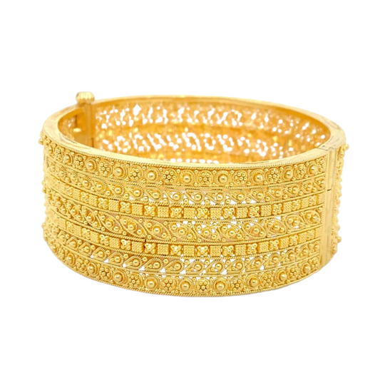 22KT Gold Stacked Bangle