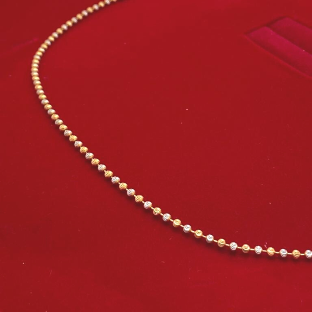 22KT Gold Two Tone Chain (6.60 grams, 45 cm)