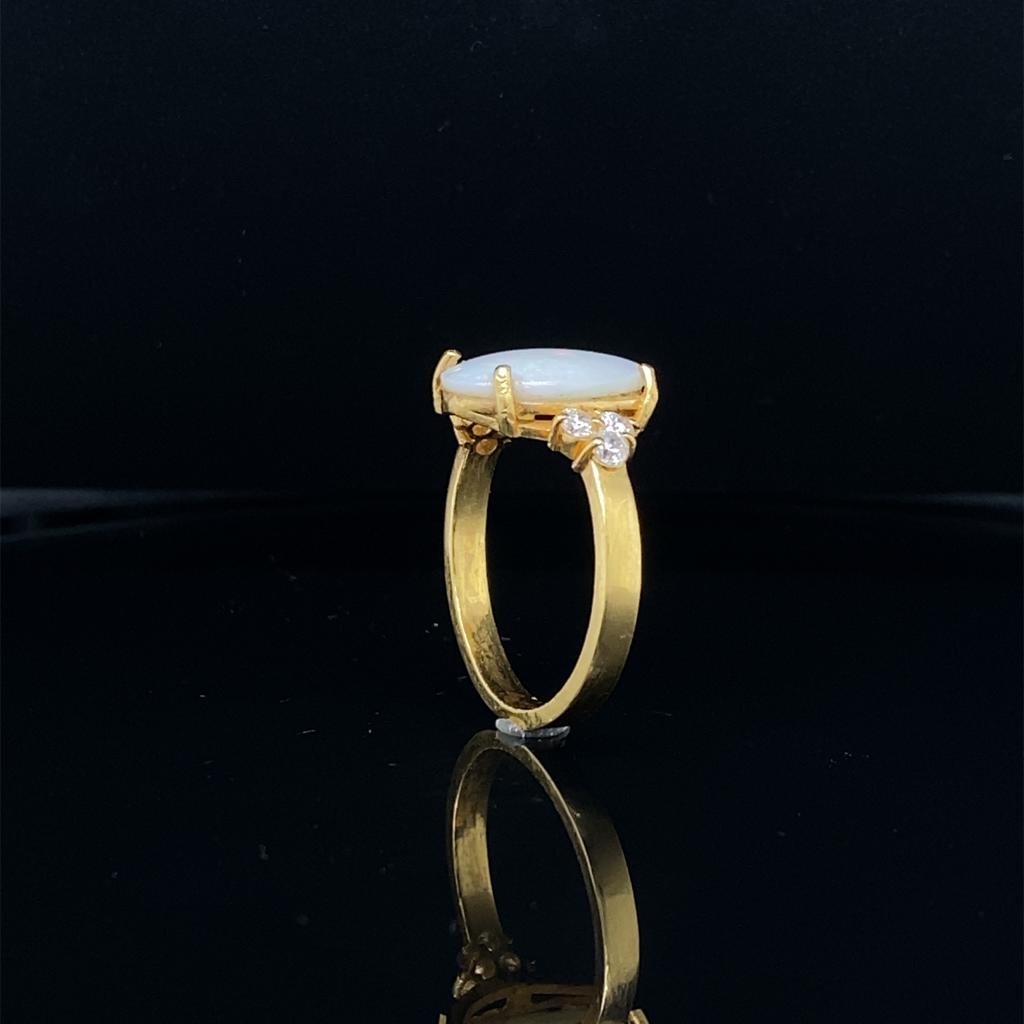 22KT Gold, Opal CZ Ring