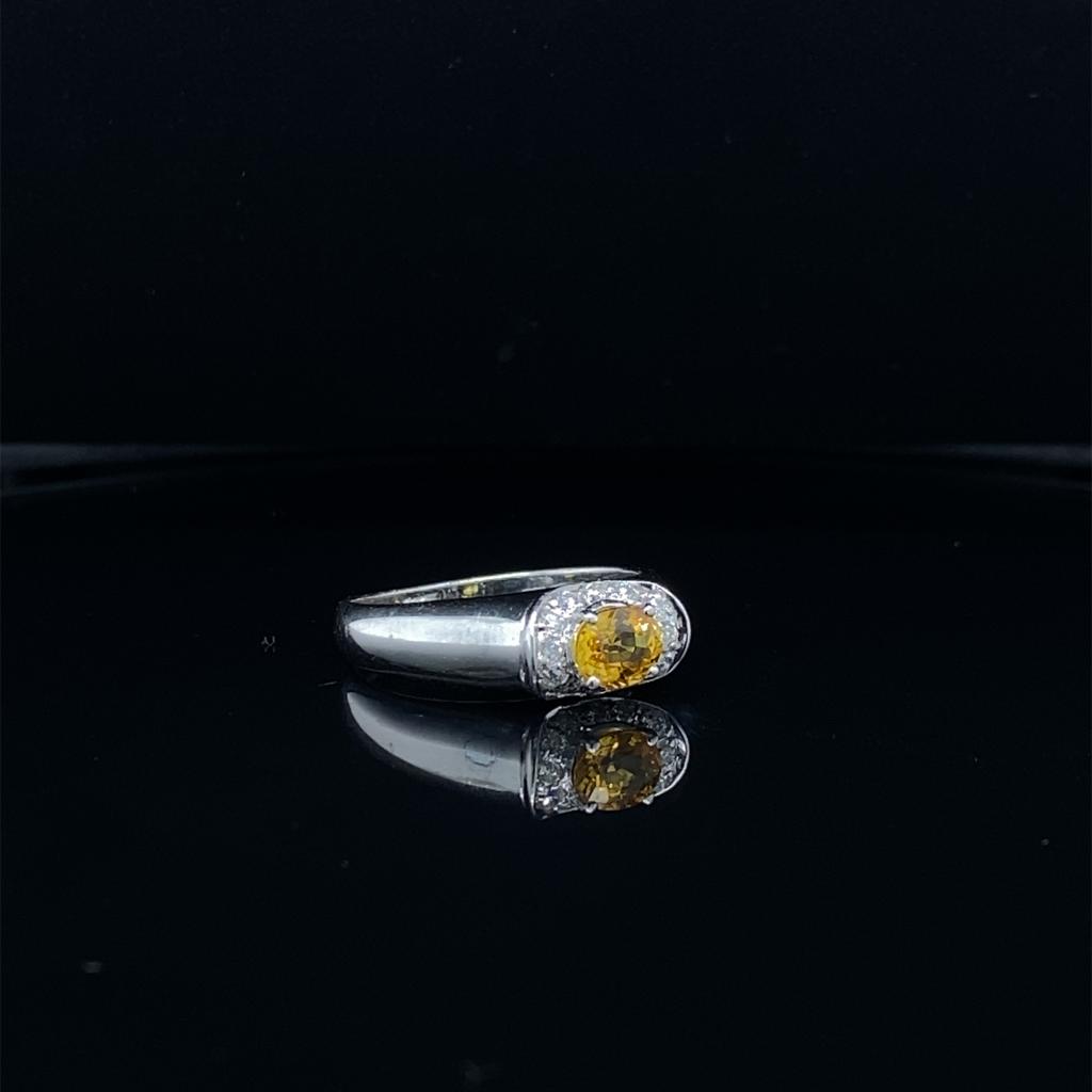 14K White Gold, Sapphire Diamond Ring