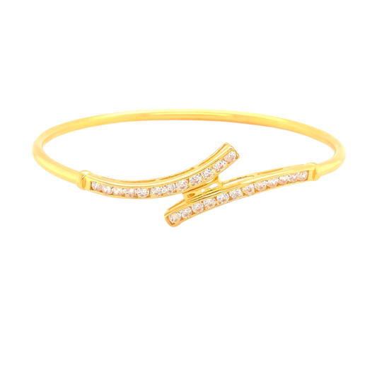 22KT Gold, Bangle with CZ Stones