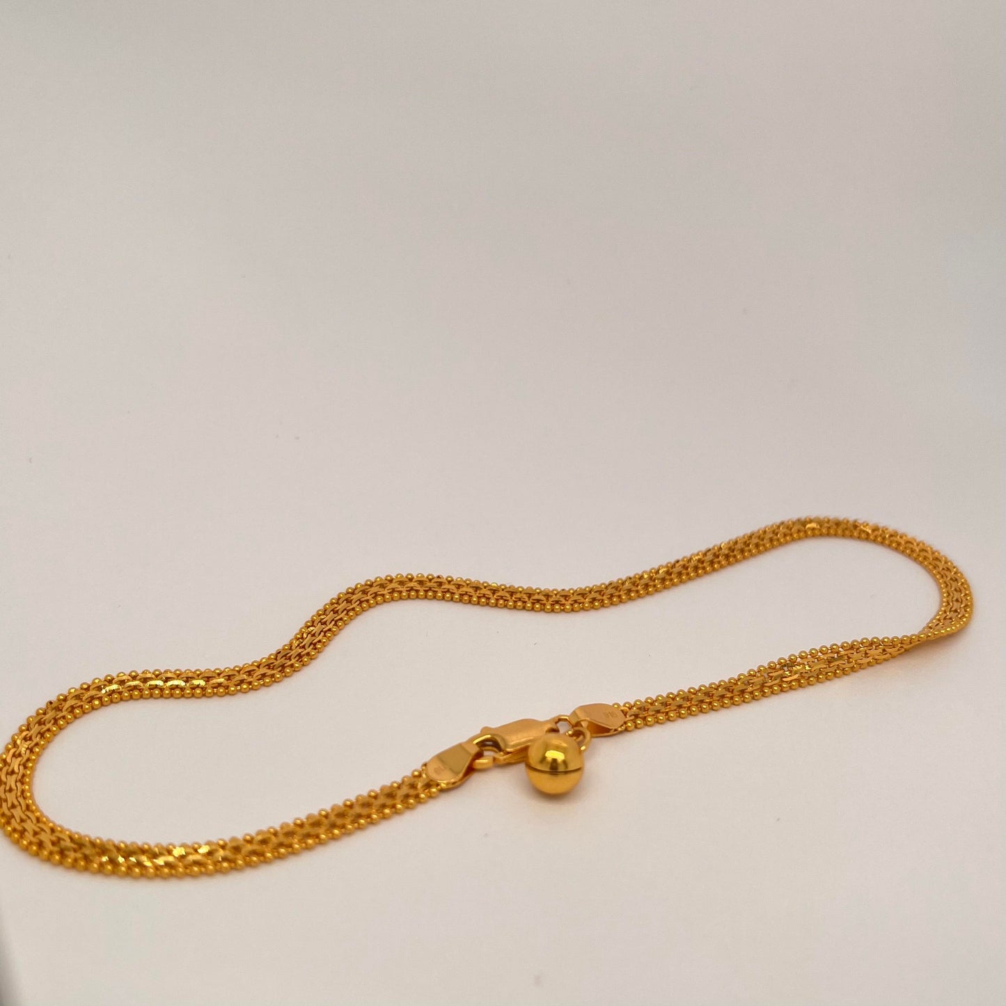22KT Gold Anklet Link Chain, with Bell