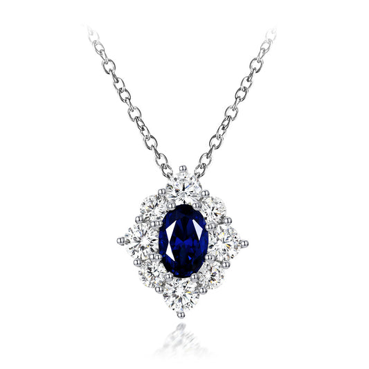 Victoria 39 Necklace Crystalline oval in a halo
