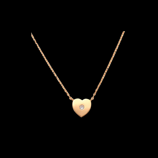 14K Rose Gold 0.035ctw Diamond Heart Necklace