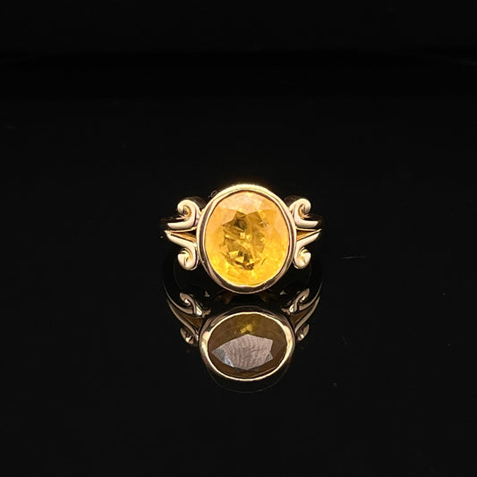 18KT Gold Yellow Sapphire Stone Ring
