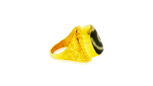 24K Gold Handmade Zee Ring - Queens Diamond & Jewelry