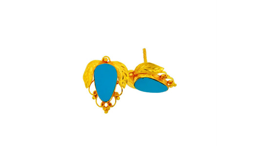 24K/22K Handmade Pear Drop Earring - Queens Diamond & Jewelry